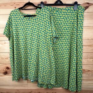 Gudrun Sjöden Green and Yellow Printed Two-Piece Dress Set